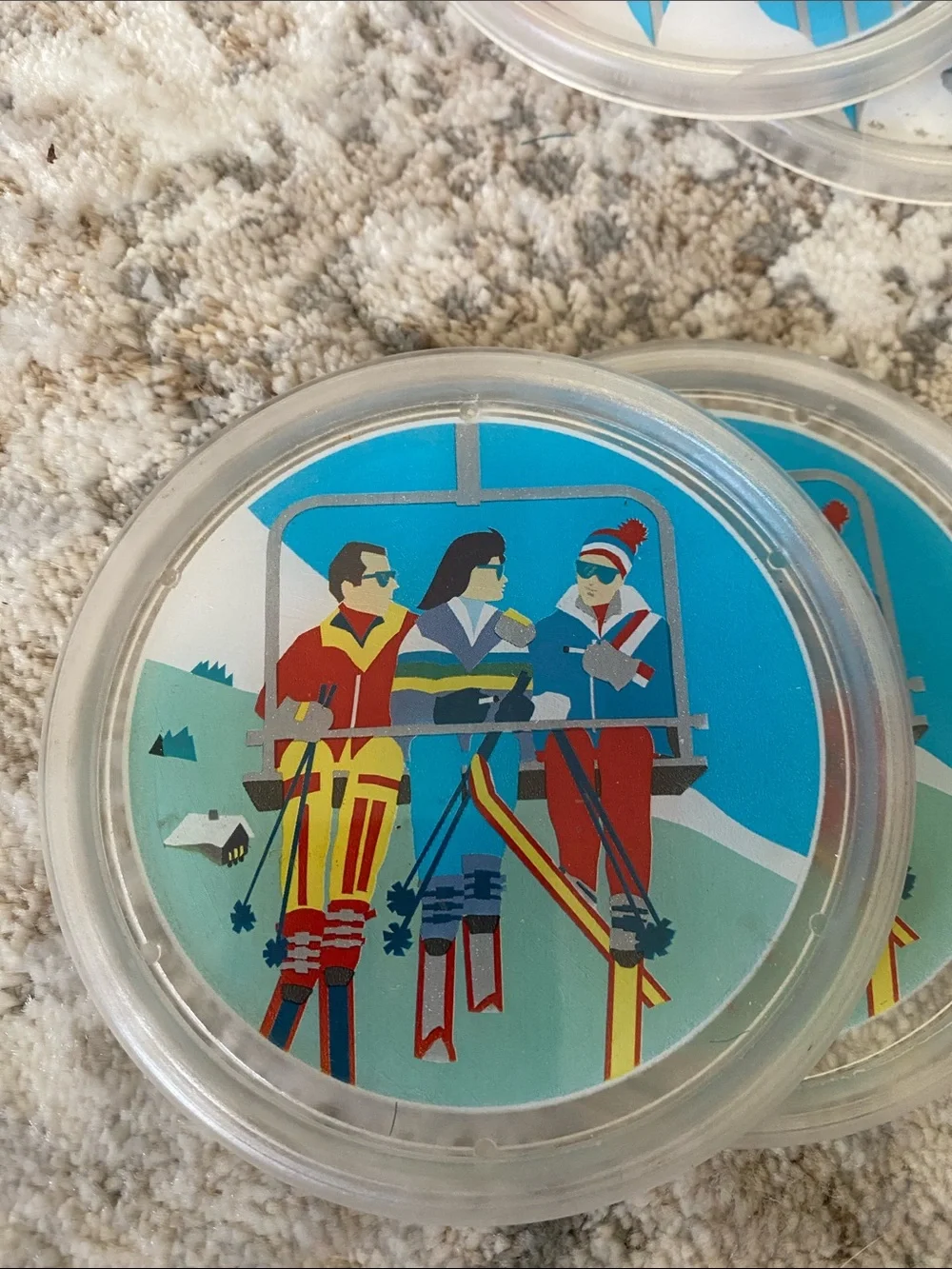 Set of eight vintage coasters